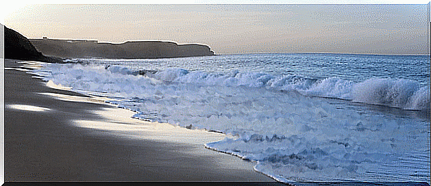 ocean waves on the beach