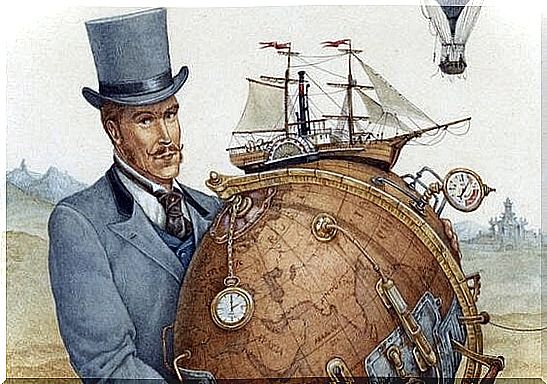 man holding terrestrial globe