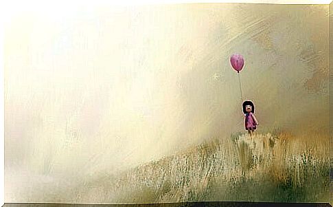 girl with pink balloon