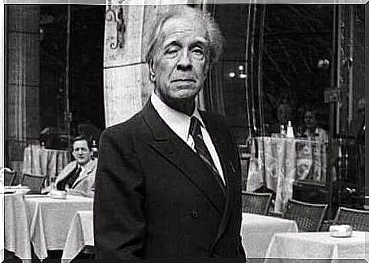 Jorge Luis Borges in black and white