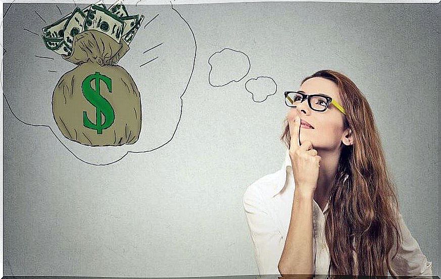 woman thinking about money