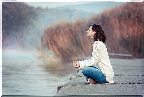 woman meditating