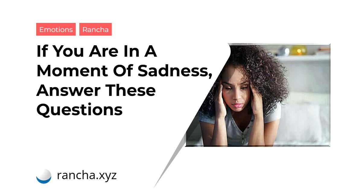 If You Are In A Moment Of Sadness, Answer These Questions